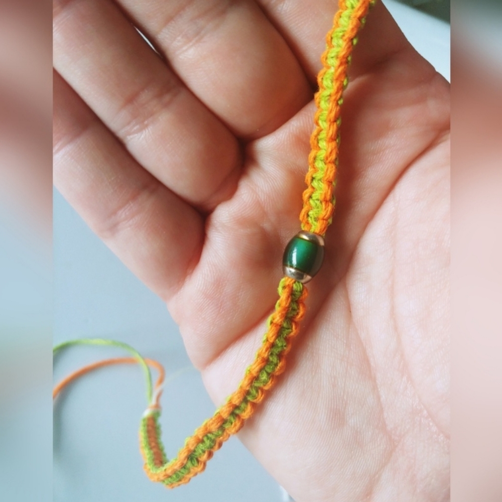 BOGO FREE! HANDMADE Orange and Green Mood Stone Bracelet - Picture 5 of 5